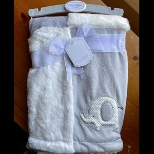 Kyle & Deena Gray/White Elephant Baby Blanket